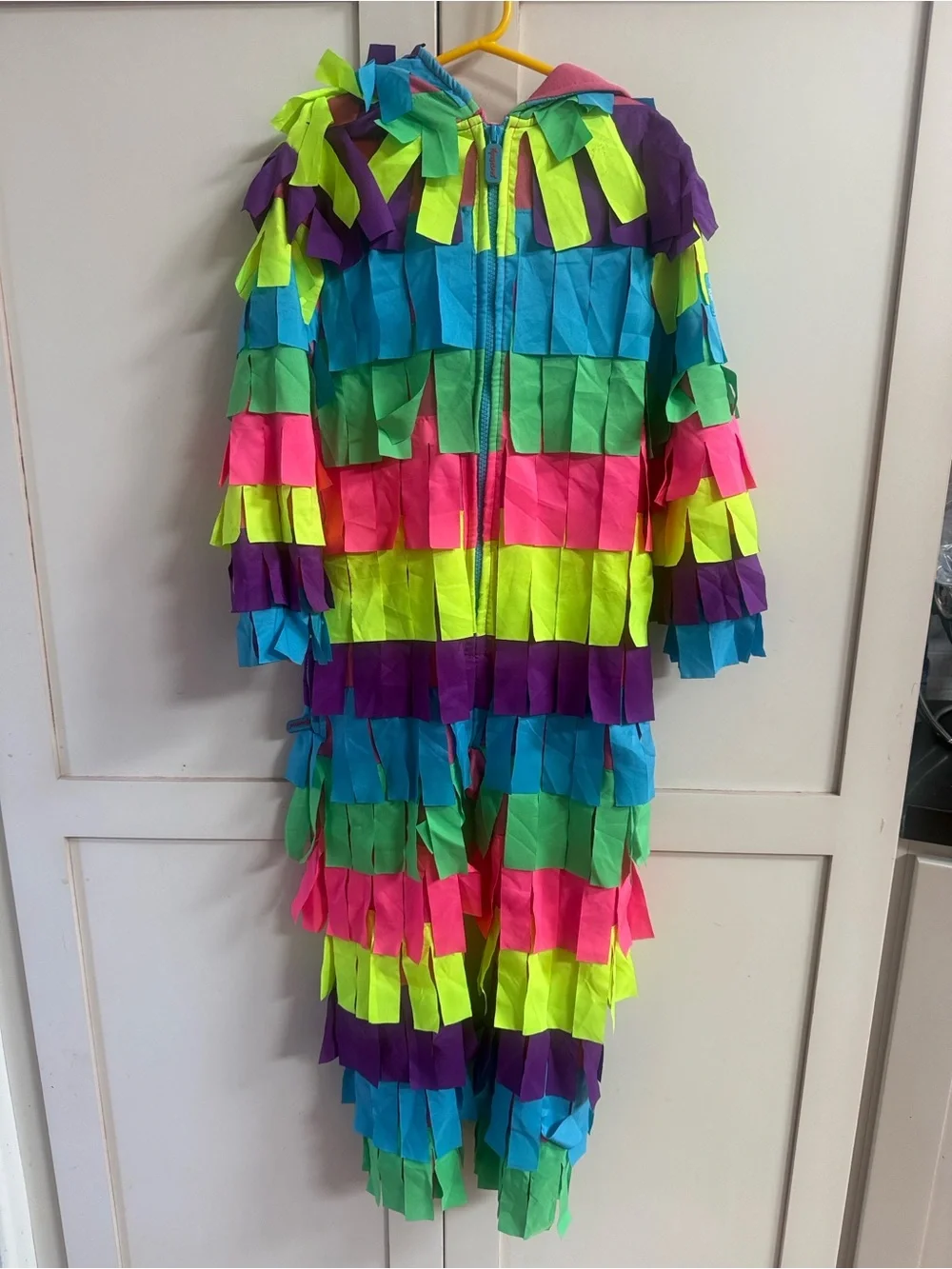 TIPSY ELVES Kids Neon Piñata Costume - Multicolor Hooded Dress-Up Medium